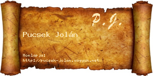 Pucsek Jolán névjegykártya