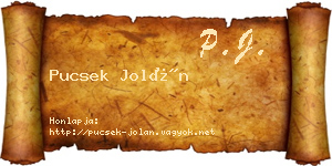 Pucsek Jolán névjegykártya
