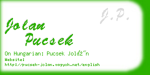 jolan pucsek business card